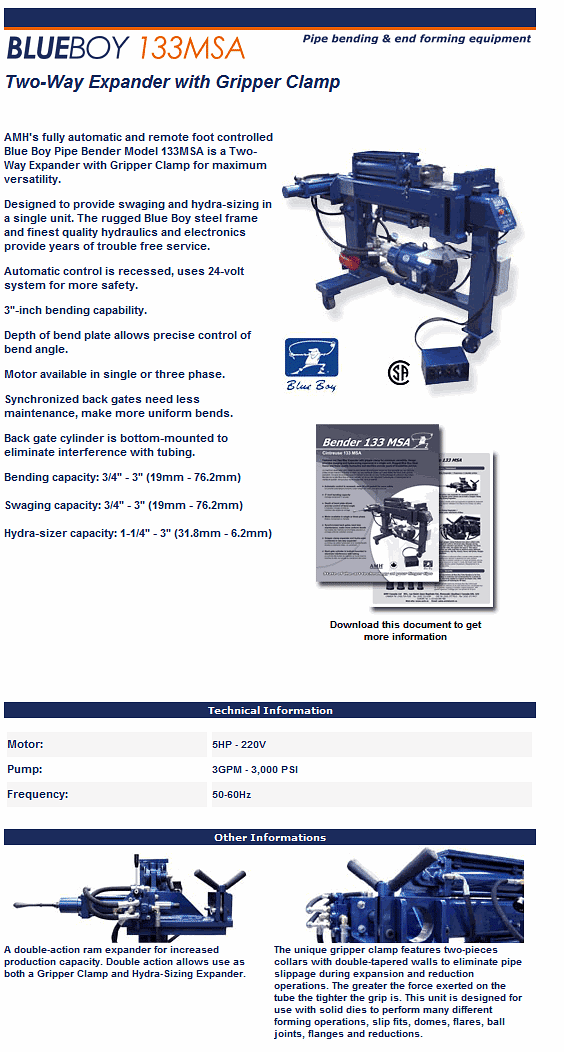 Blue Boy Pipe Bender Blue Boy Pipe Bender