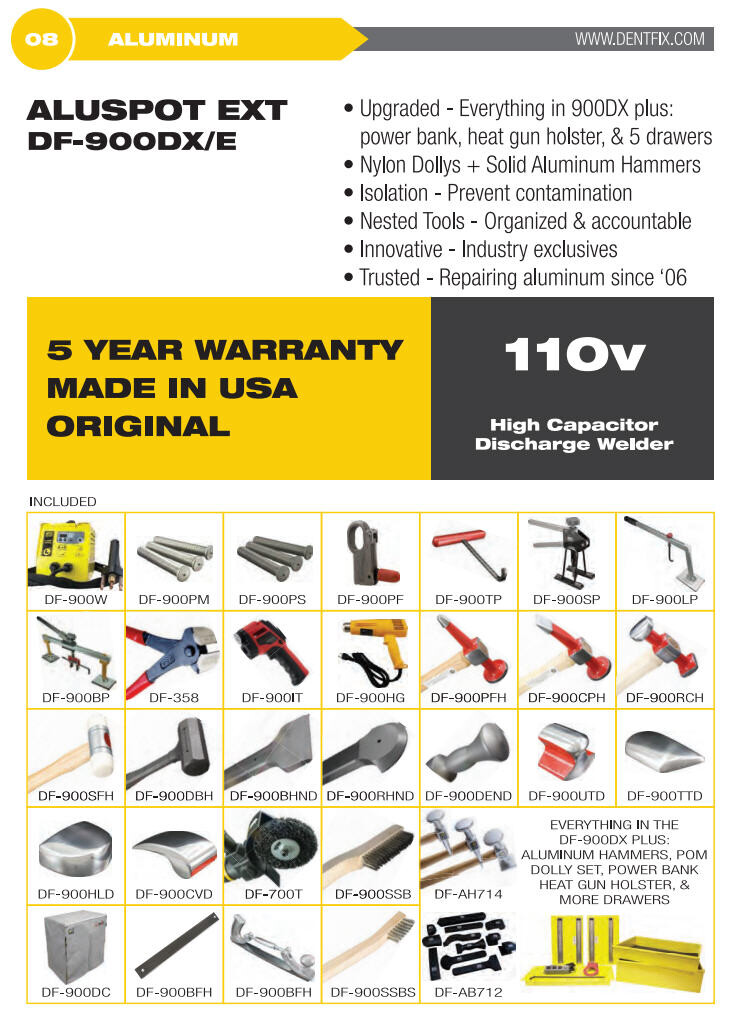 dent fix aluminum dent repair workstation DF-900DXE Extended Aluminum Repair Station