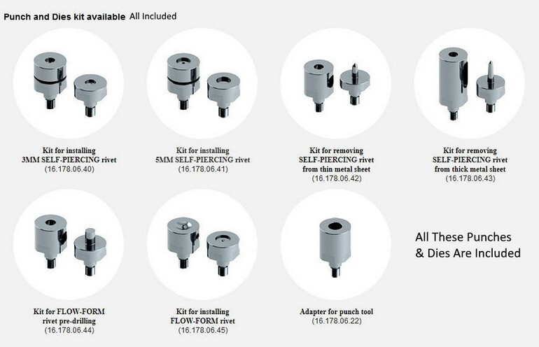 SPR Punches & Dies Included With Kit for Auto Body Repair 