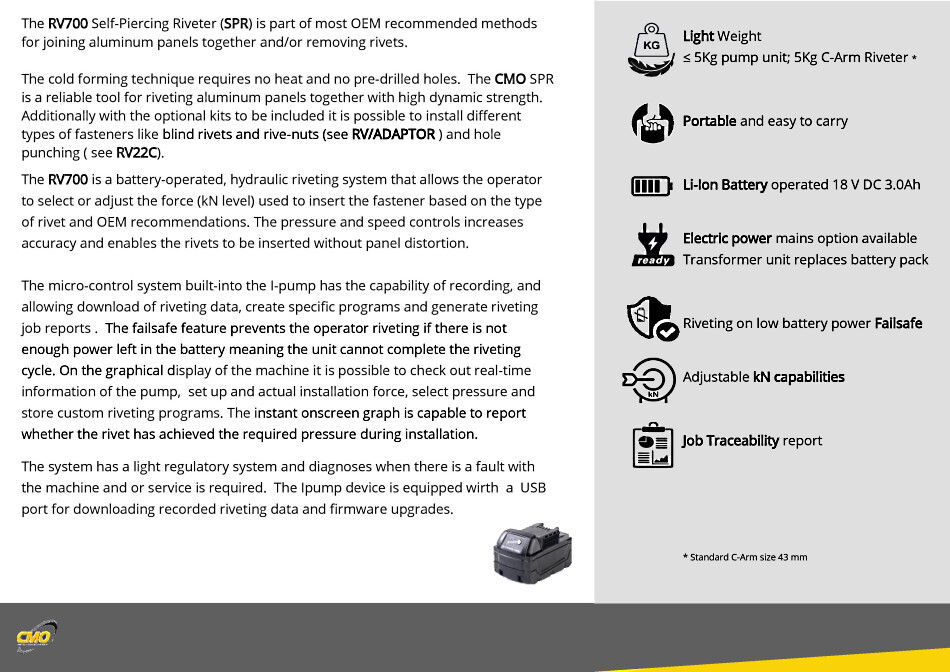 Riveter Features CMO Rivet Gun Features