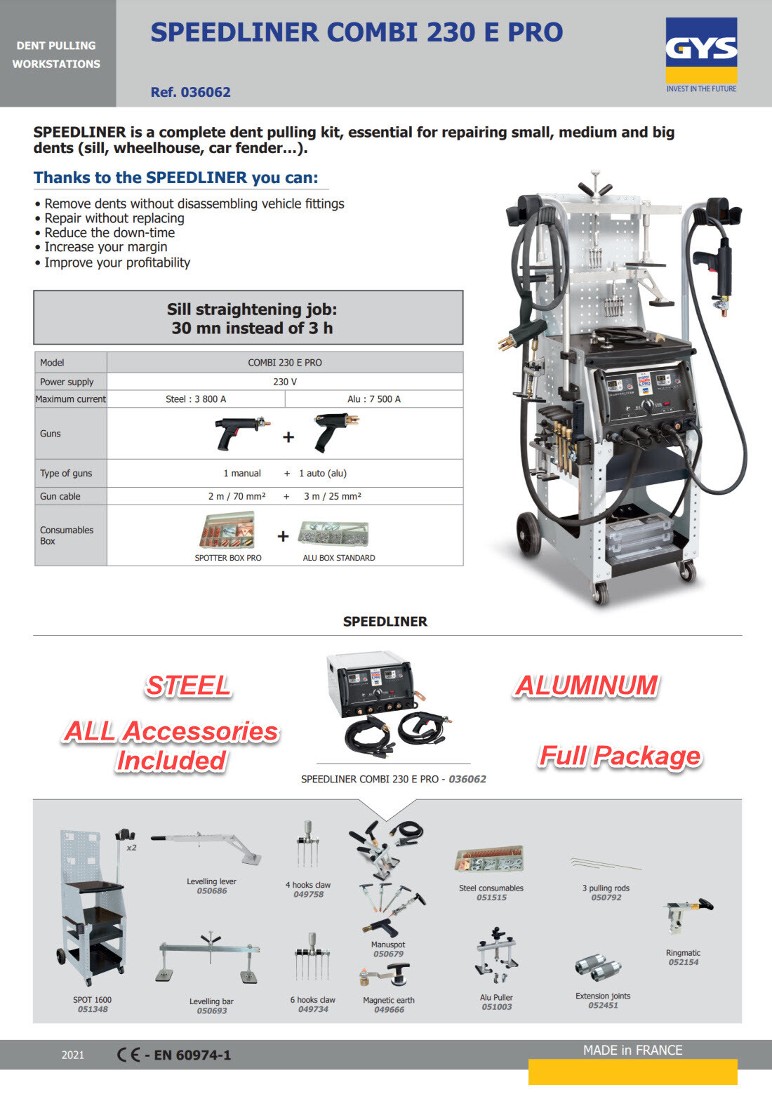 GYS SPEEDLINER COMBI 230 E.PRO Aluminum Repair Work Station