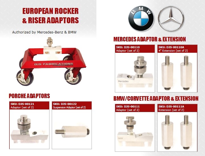 DJS Dolly Specialty parts BMW & Mercedes Approved Adapters